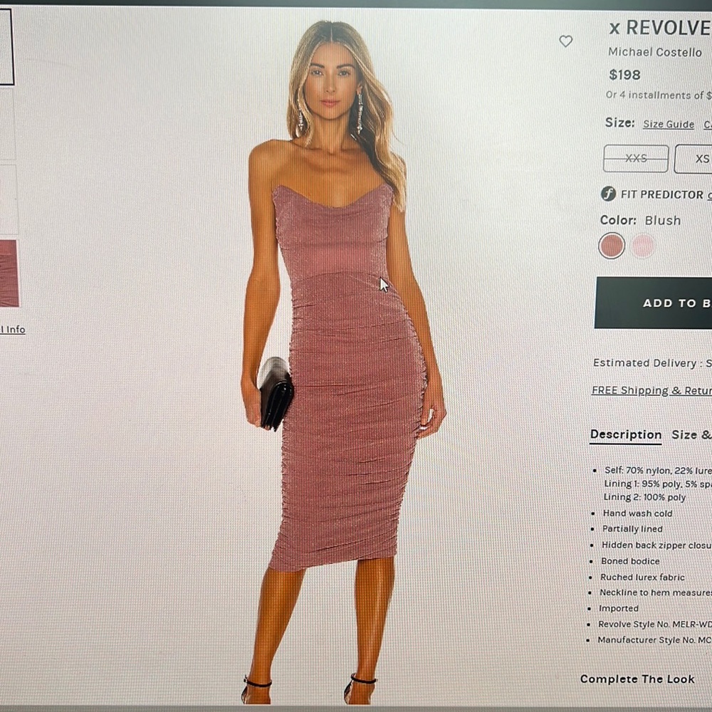 Revolve India midi Dress - blush